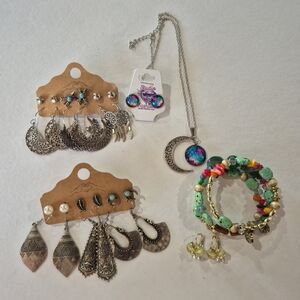 Boho Jewelry Silver Tone Bundle Jewelry